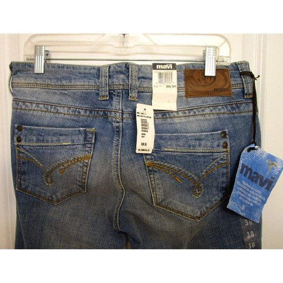 Mavi Kate Bellbottom Jeans 30/34 - Light Bohemian Star Denim 60's Flare NewWTags - Picture 4 of 7
